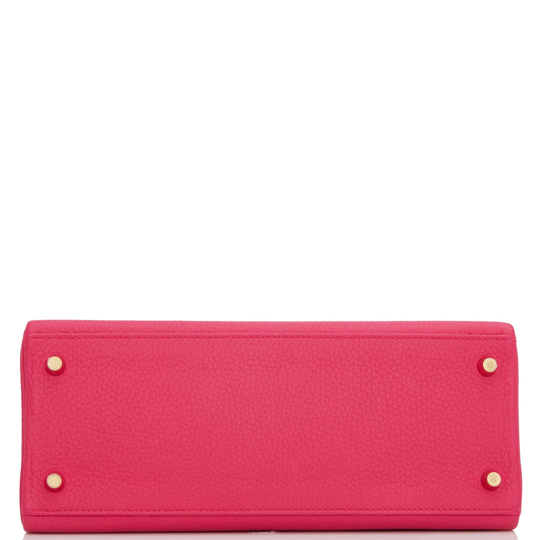 Hermes Kelly 28 Retourne Rose Extreme Clemence Gold Hardware