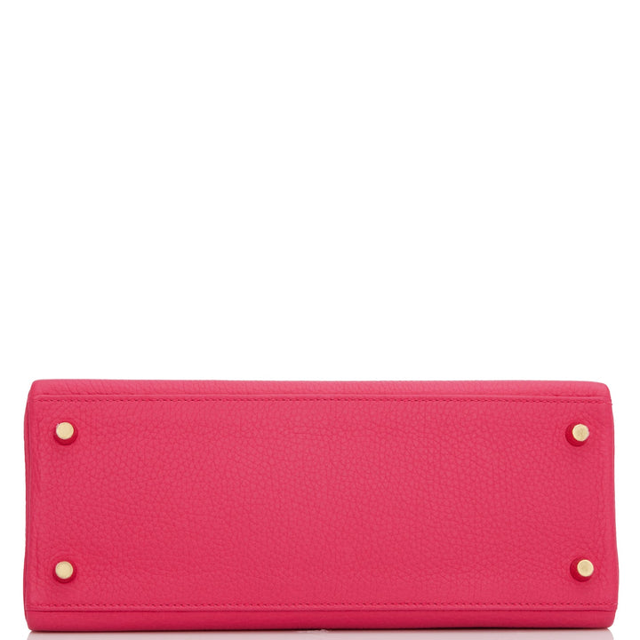Hermes Kelly 28 Retourne Rose Extreme Clemence Gold Hardware