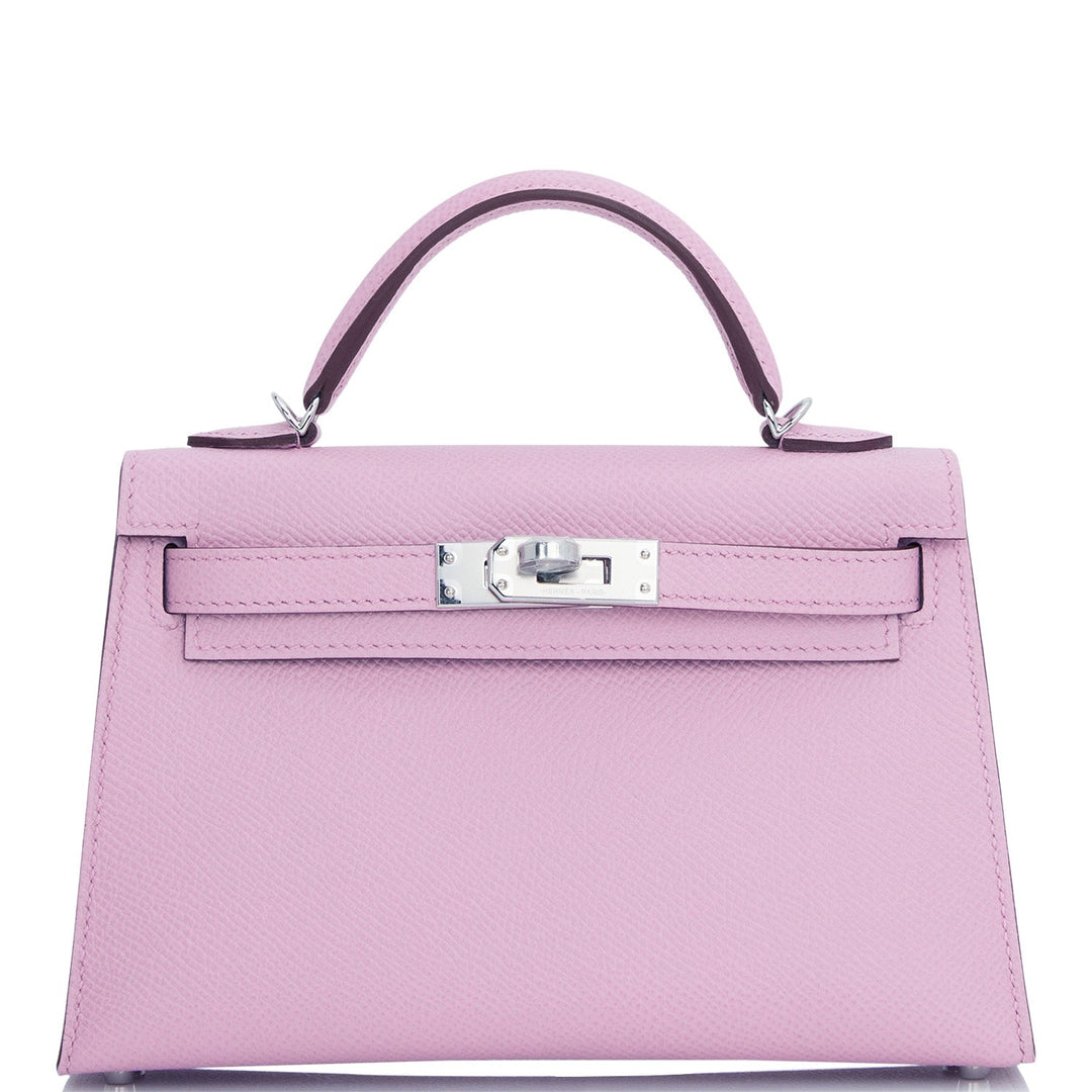Hermes Kelly 20 Sellier Mauve Sylvestre Epsom Palladium Hardware