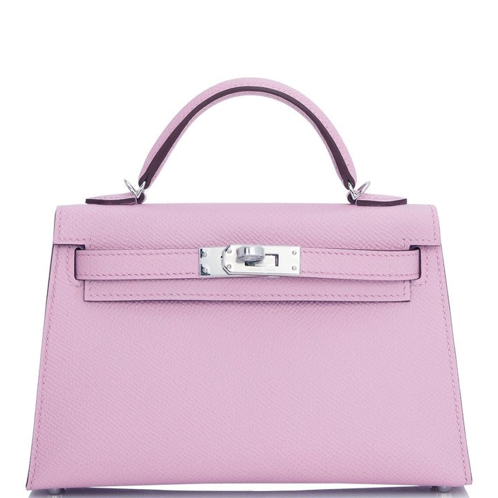 Hermes Kelly 20 Sellier Mauve Sylvestre Epsom Palladium Hardware