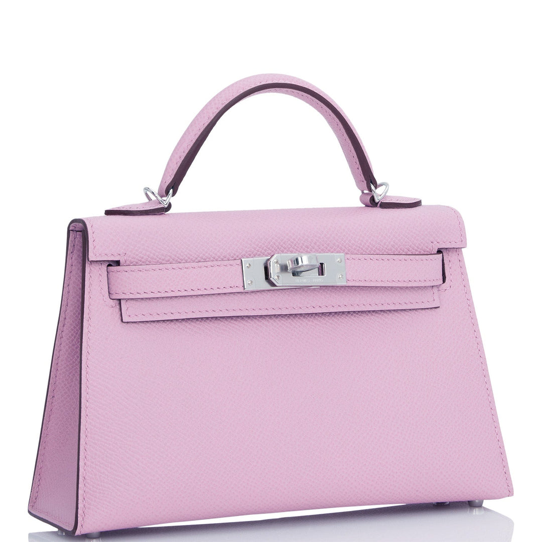 Hermes Kelly 20 Sellier Mauve Sylvestre Epsom Palladium Hardware