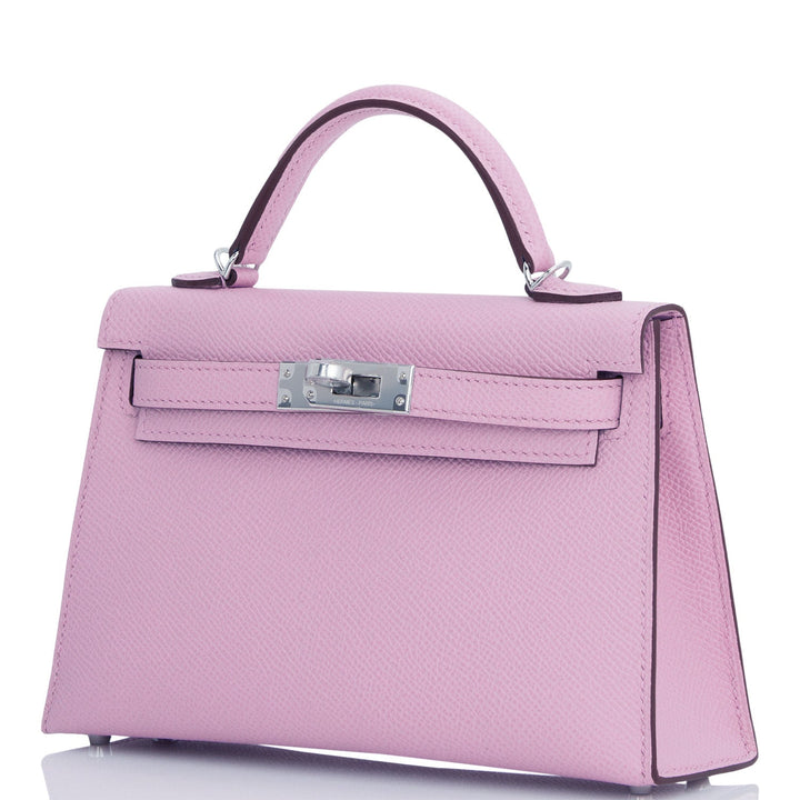 Hermes Kelly 20 Sellier Mauve Sylvestre Epsom Palladium Hardware
