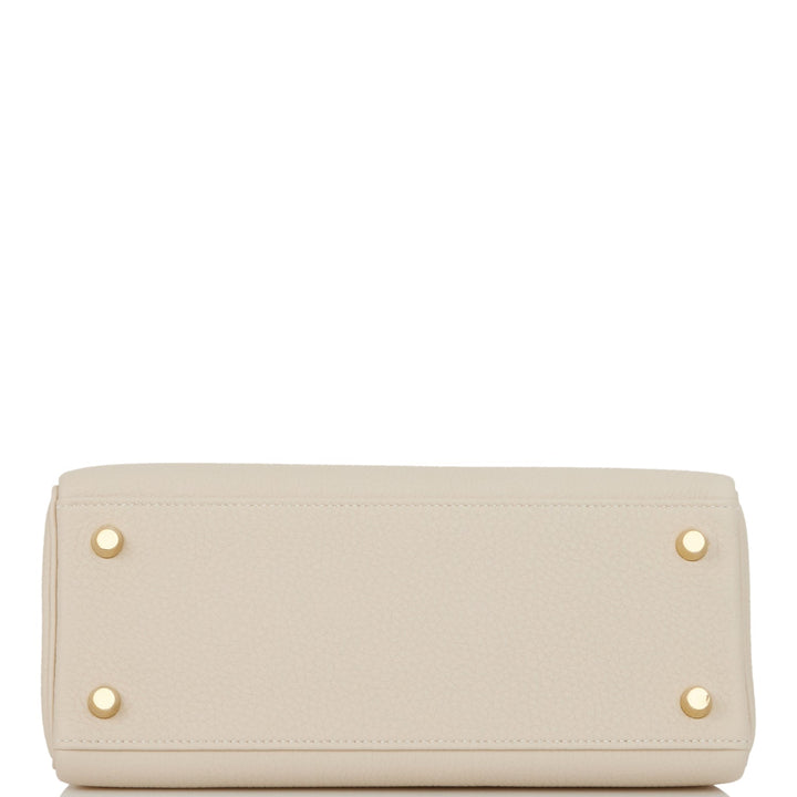 Hermes Kelly 25 Retourne Craie Togo Gold Hardware