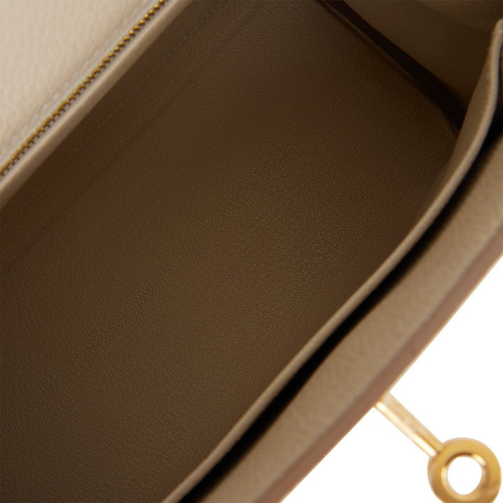 Hermes Kelly 25 Retourne Craie Togo Gold Hardware