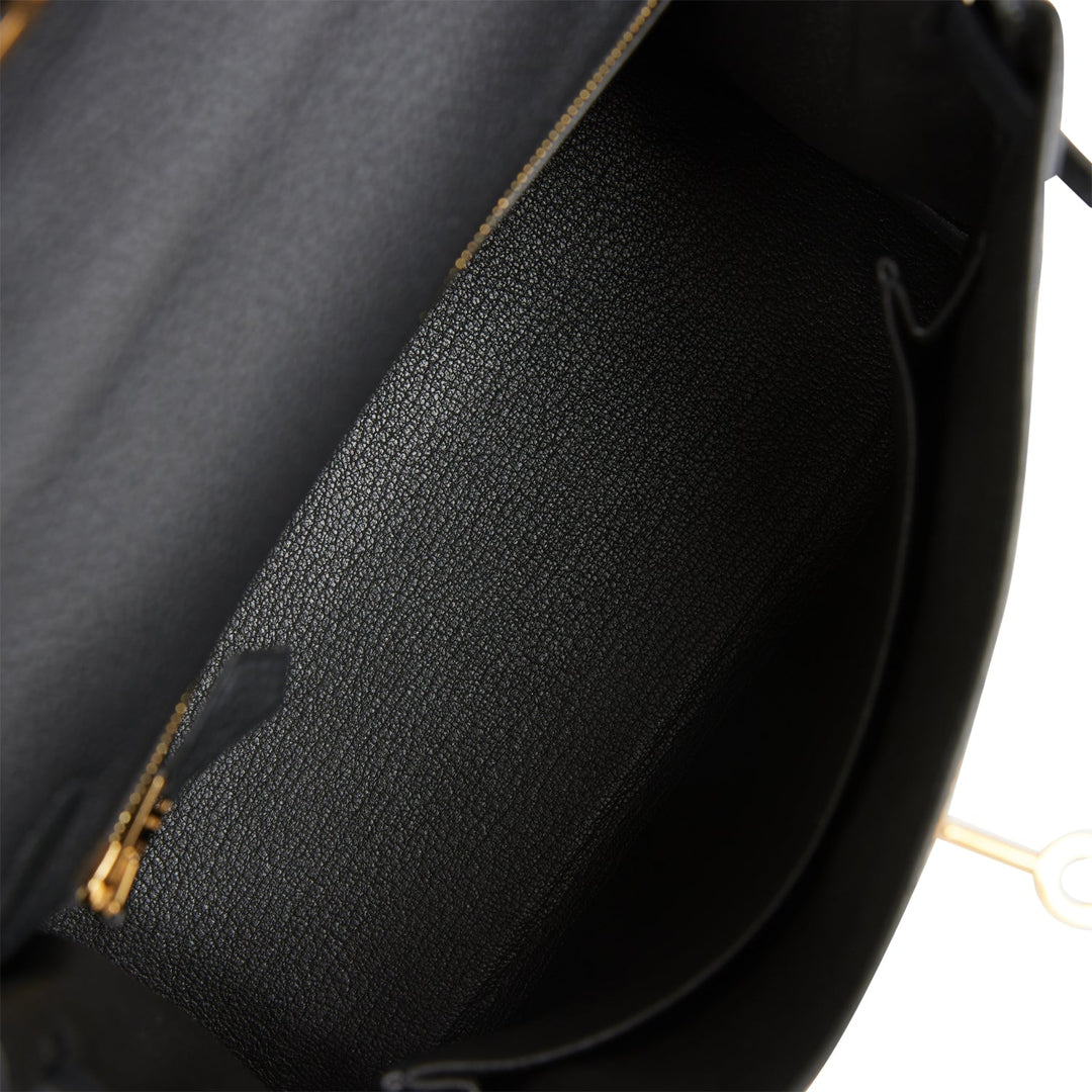 Top quality Hermes Kelly Retourne 25 Black Togo Gold Hardware
