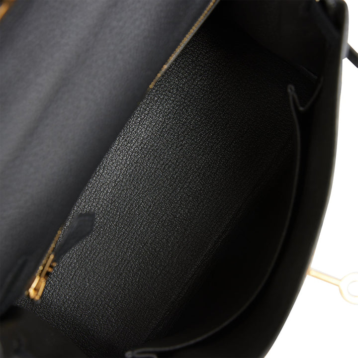 Top quality Hermes Kelly Retourne 25 Black Togo Gold Hardware