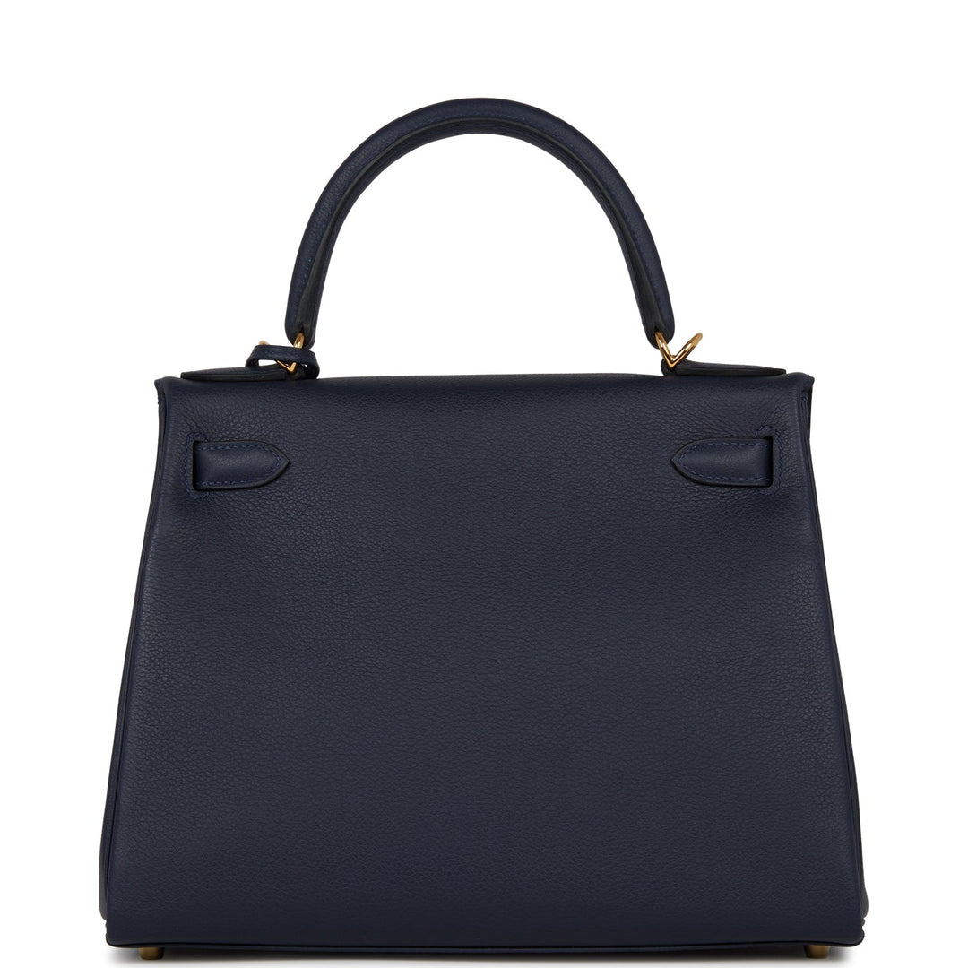 Hermes Kelly 28 Retourne Bleu Nuit Evercolor Gold Hardware