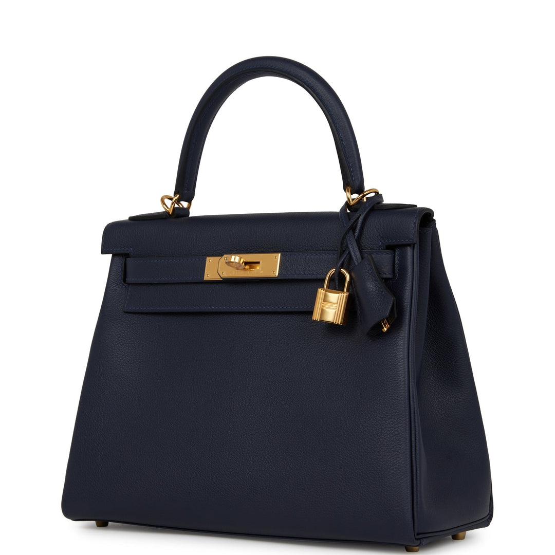 Hermes Kelly 28 Retourne Bleu Nuit Evercolor Gold Hardware