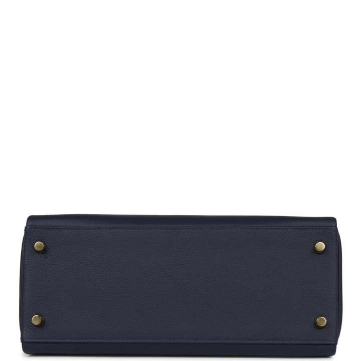 Hermes Kelly 28 Retourne Bleu Nuit Evercolor Gold Hardware