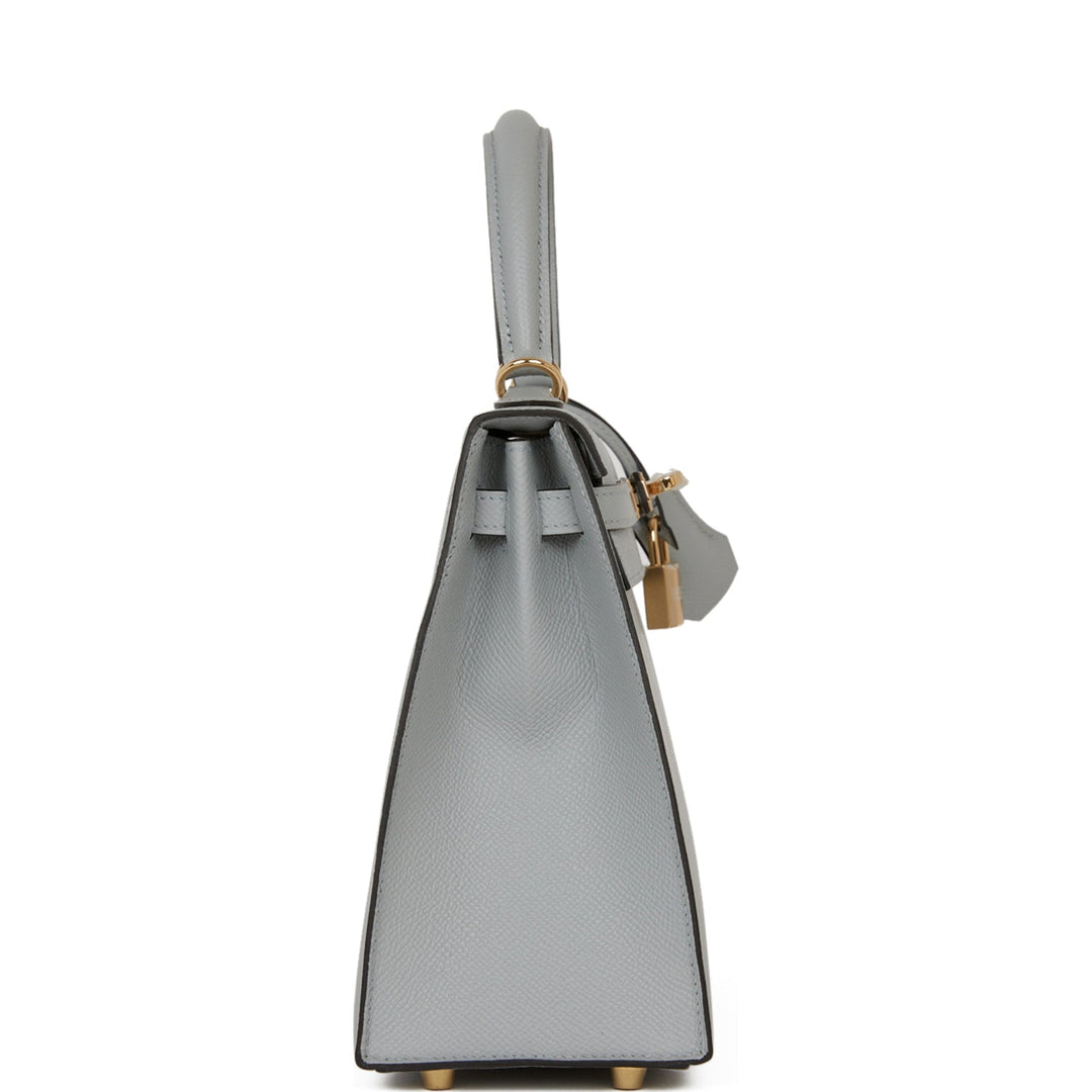 Top quality Hermes Special Order (HSS) Kelly Sellier 25 Bleu Glacier Verso Epsom Permabrass Hardware