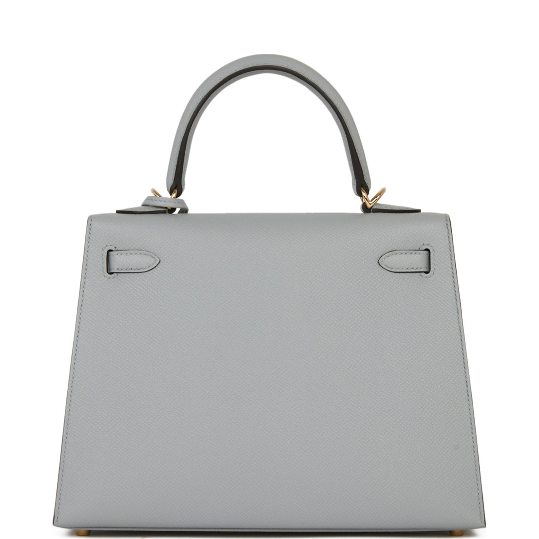 Top quality Hermes Special Order (HSS) Kelly Sellier 25 Bleu Glacier Verso Epsom Permabrass Hardware