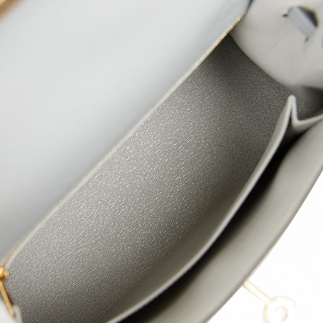 Top quality Hermes Special Order (HSS) Kelly Sellier 25 Bleu Glacier Verso Epsom Permabrass Hardware