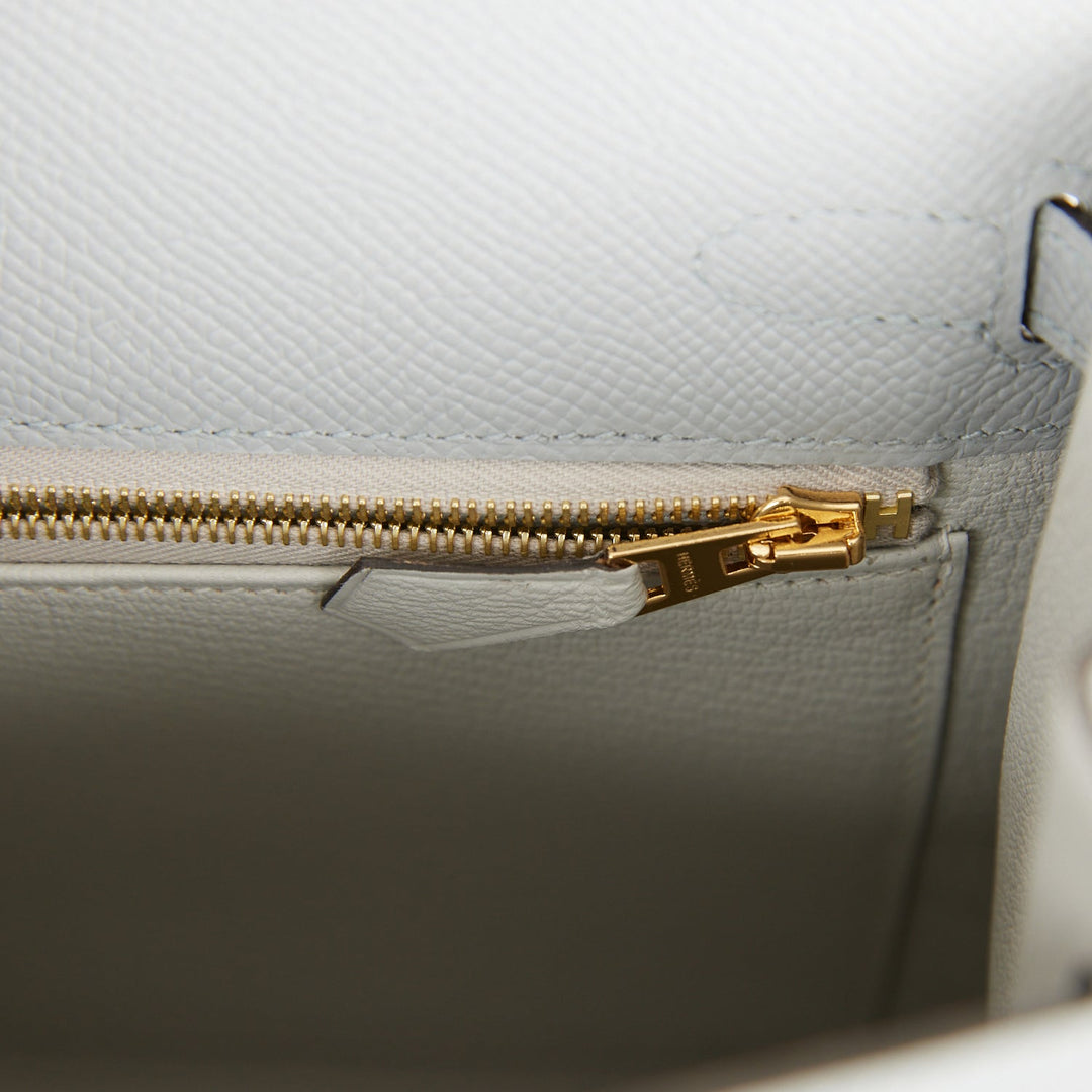 Top quality Hermes Special Order (HSS) Kelly Sellier 25 Bleu Glacier Verso Epsom Permabrass Hardware