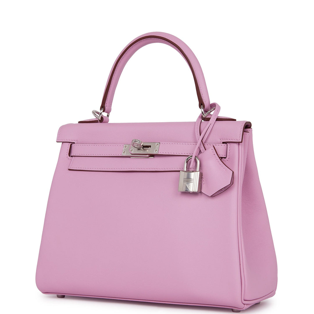 Hermes Kelly 25 Retourne Mauve Sylvestre Swift Palladium Hardware