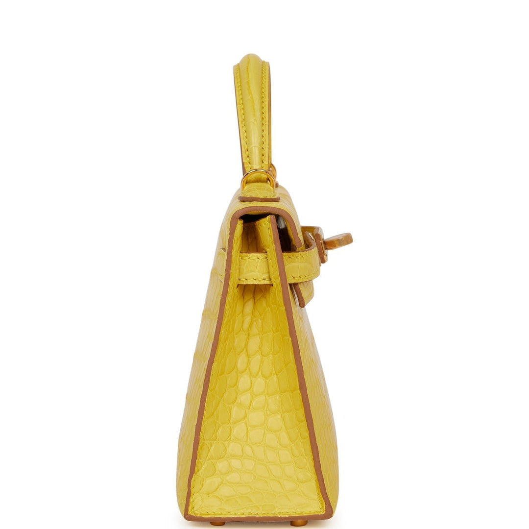 Hermes Kelly 20 Sellier Mimosa Matte Alligator Gold Hardware
