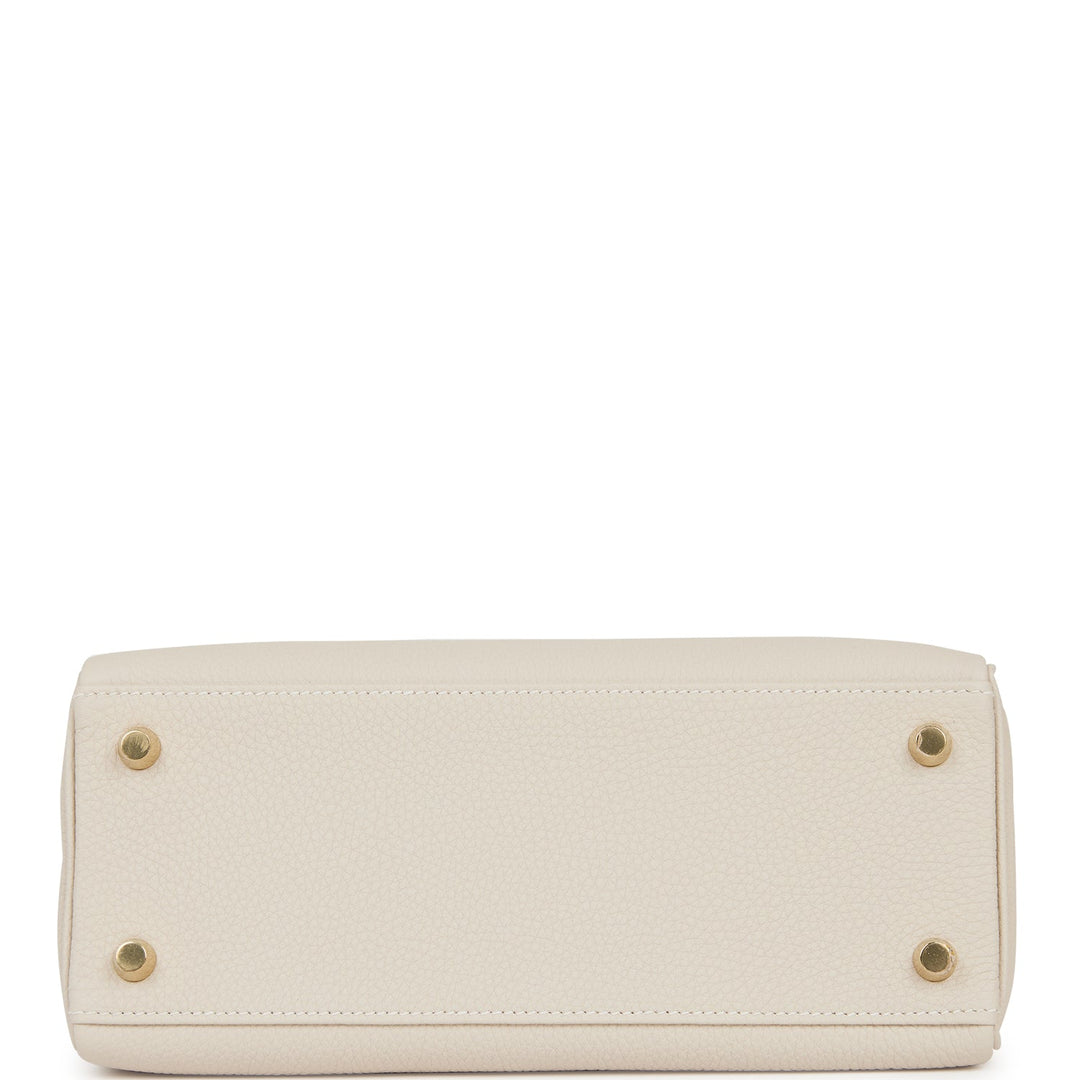 Hermes Kelly 25 Retourne Craie Togo Gold Hardware