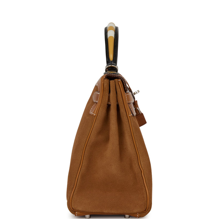 Hermes Grizzly Kelly Retourne 32 Fauve Au Galop Barenia Palladium Hardware