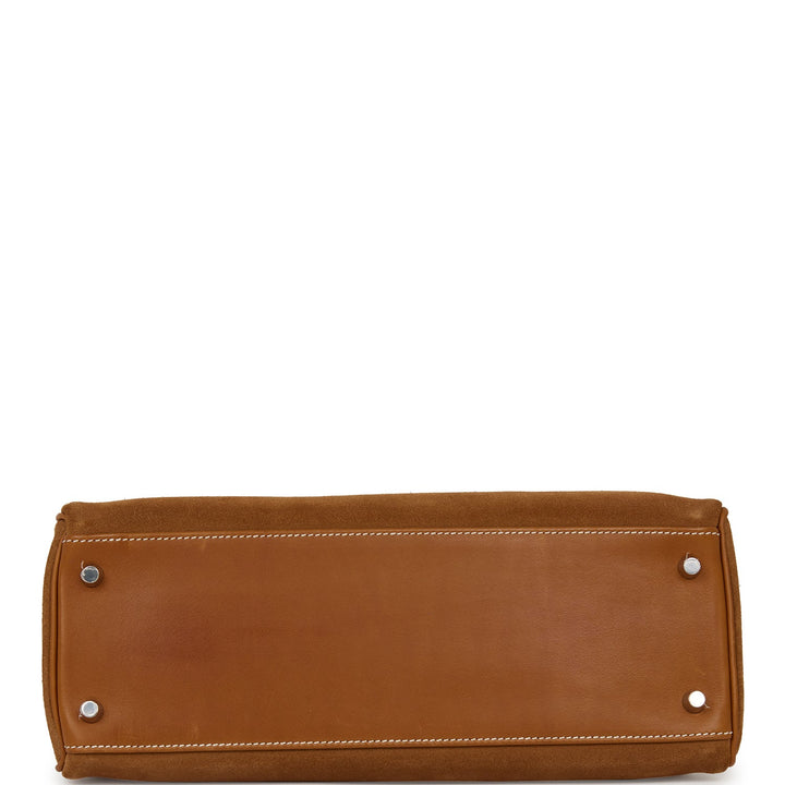 Hermes Grizzly Kelly Retourne 32 Fauve Au Galop Barenia Palladium Hardware