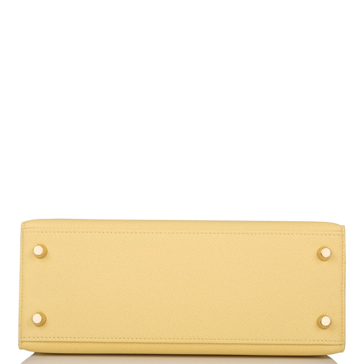 Hermes Kelly 25 Sellier Jaune Poussin Epsom Gold Hardware