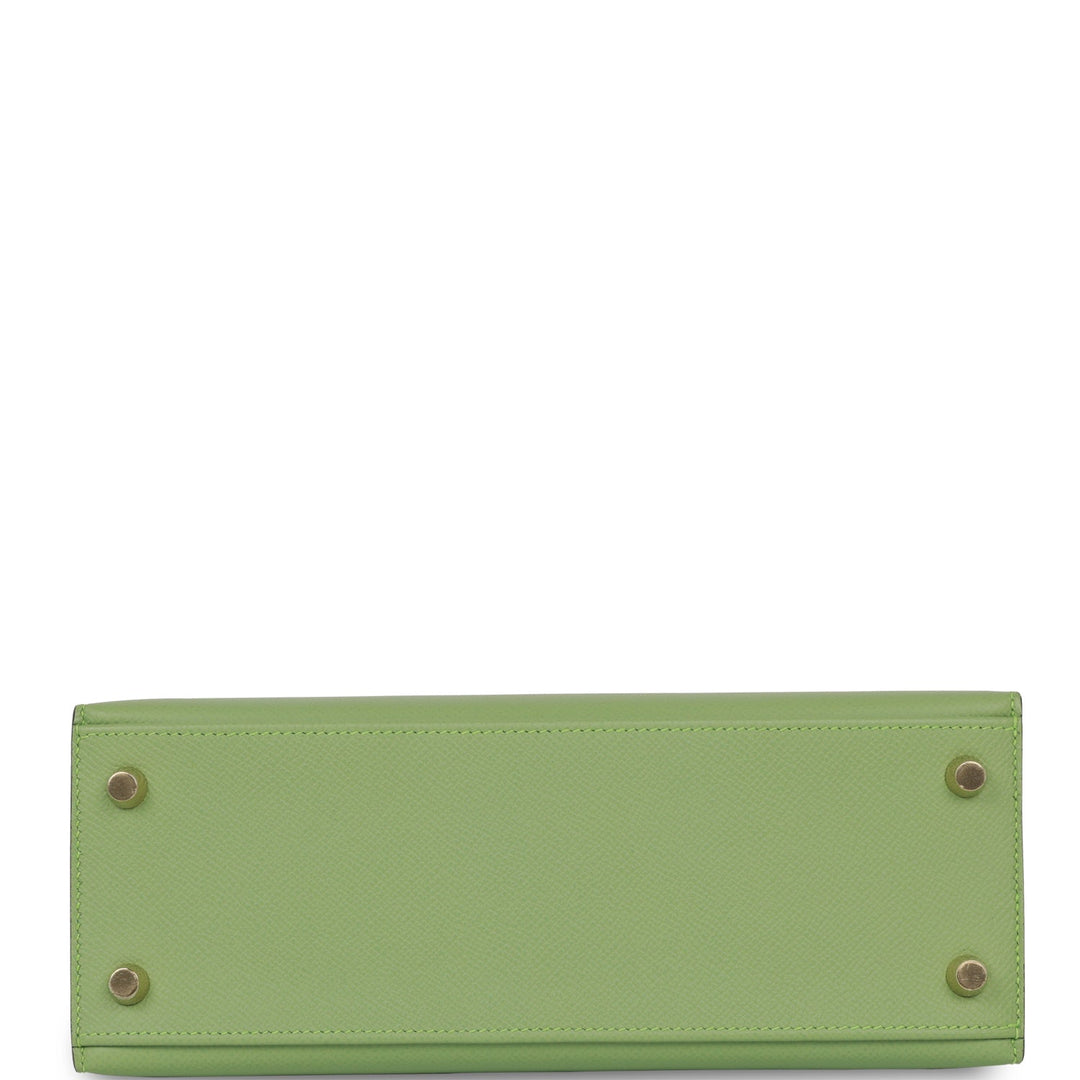 Hermes Kelly 25 Sellier Vert Criquet Epsom Gold Hardware