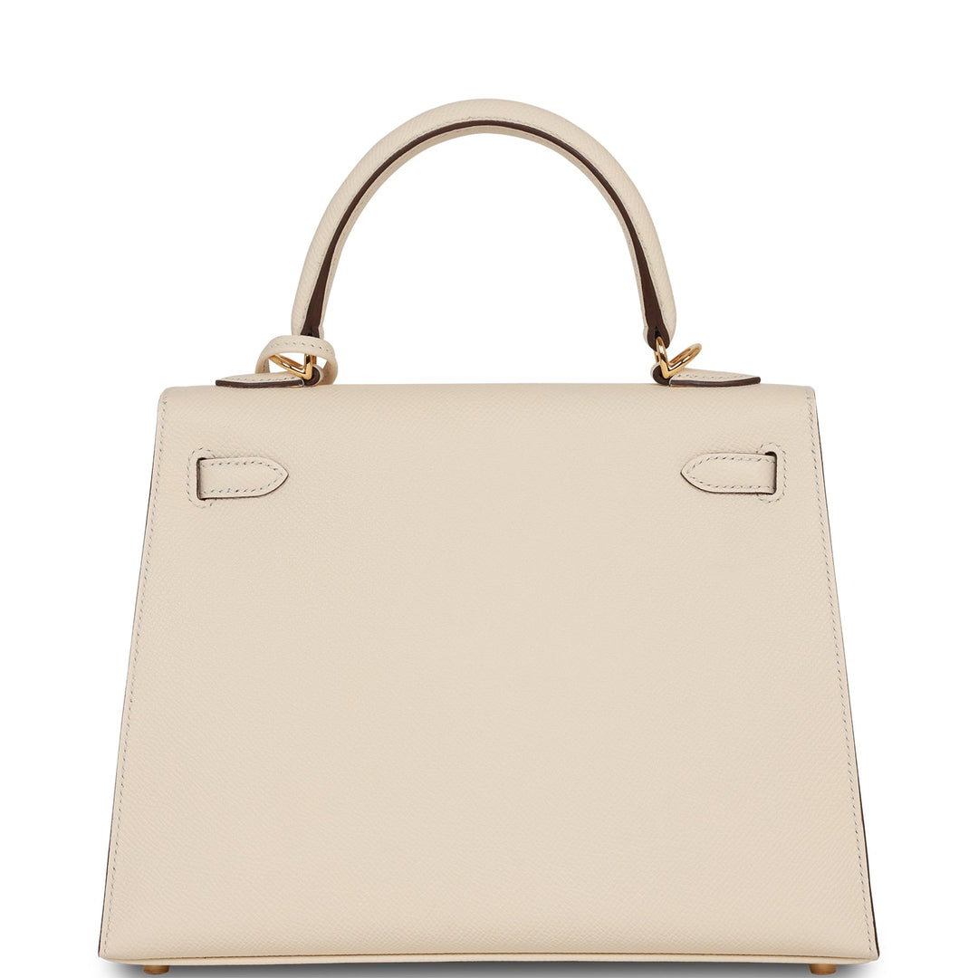 Hermes Kelly 25 Sellier Nata Epsom Gold Hardware