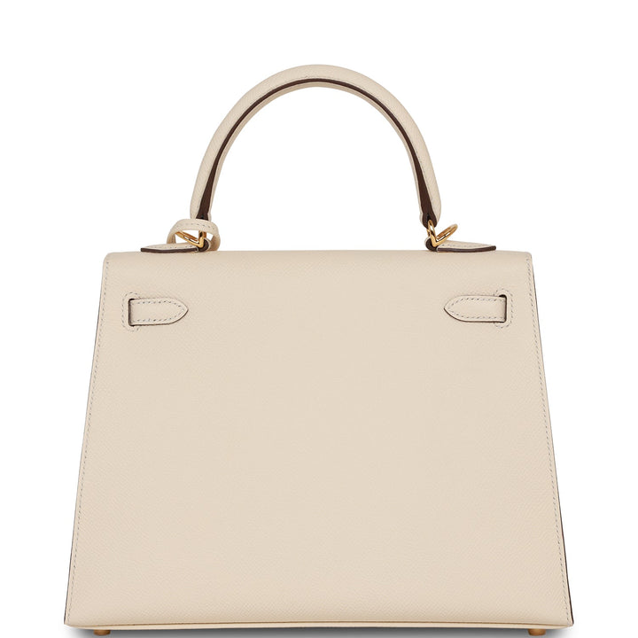 Hermes Kelly 25 Sellier Nata Epsom Gold Hardware