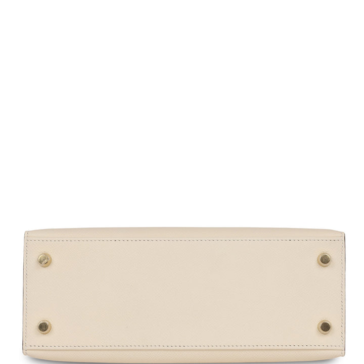 Hermes Kelly 25 Sellier Nata Epsom Gold Hardware