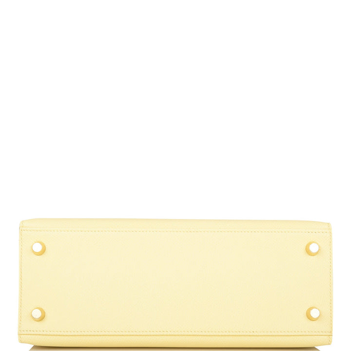 Hermes Kelly 25 Sellier Jaune Poussin Epsom Gold Hardware