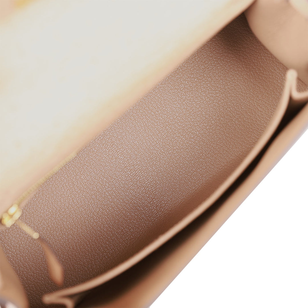 Top quality Hermes Kelly Sellier 25 Chai Ostrich Gold Hardware