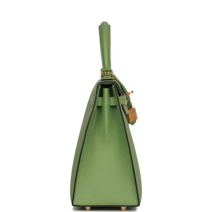 Hermes Kelly 25 Sellier Vert Criquet Epsom Gold Hardware