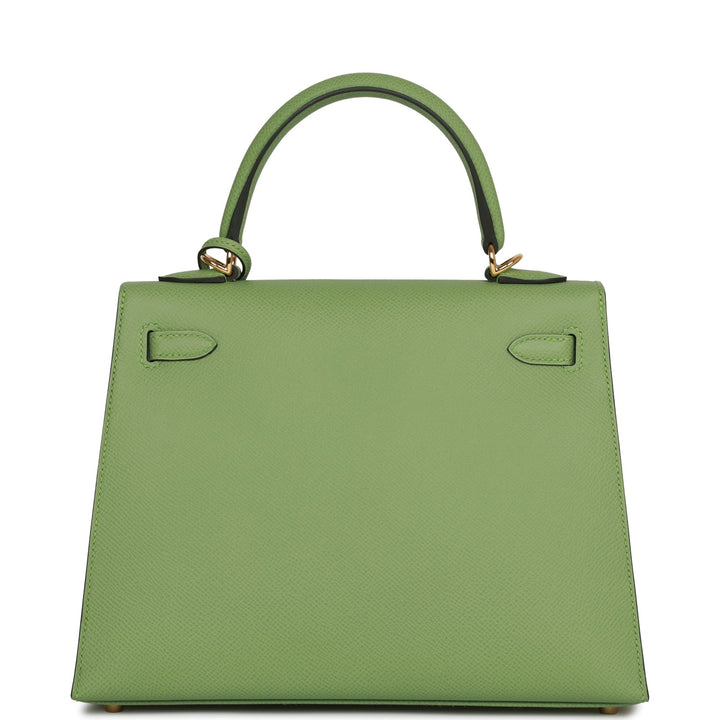 Hermes Kelly 25 Sellier Vert Criquet Epsom Gold Hardware