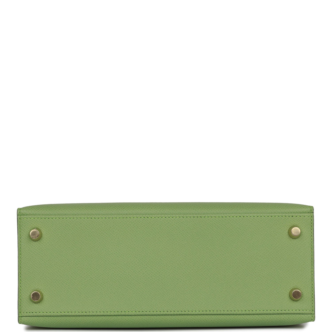 Hermes Kelly 25 Sellier Vert Criquet Epsom Gold Hardware
