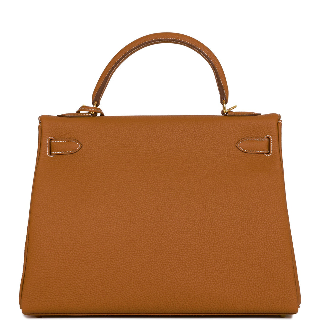 Hermes Kelly 32 Retourne Gold Togo Gold Hardware