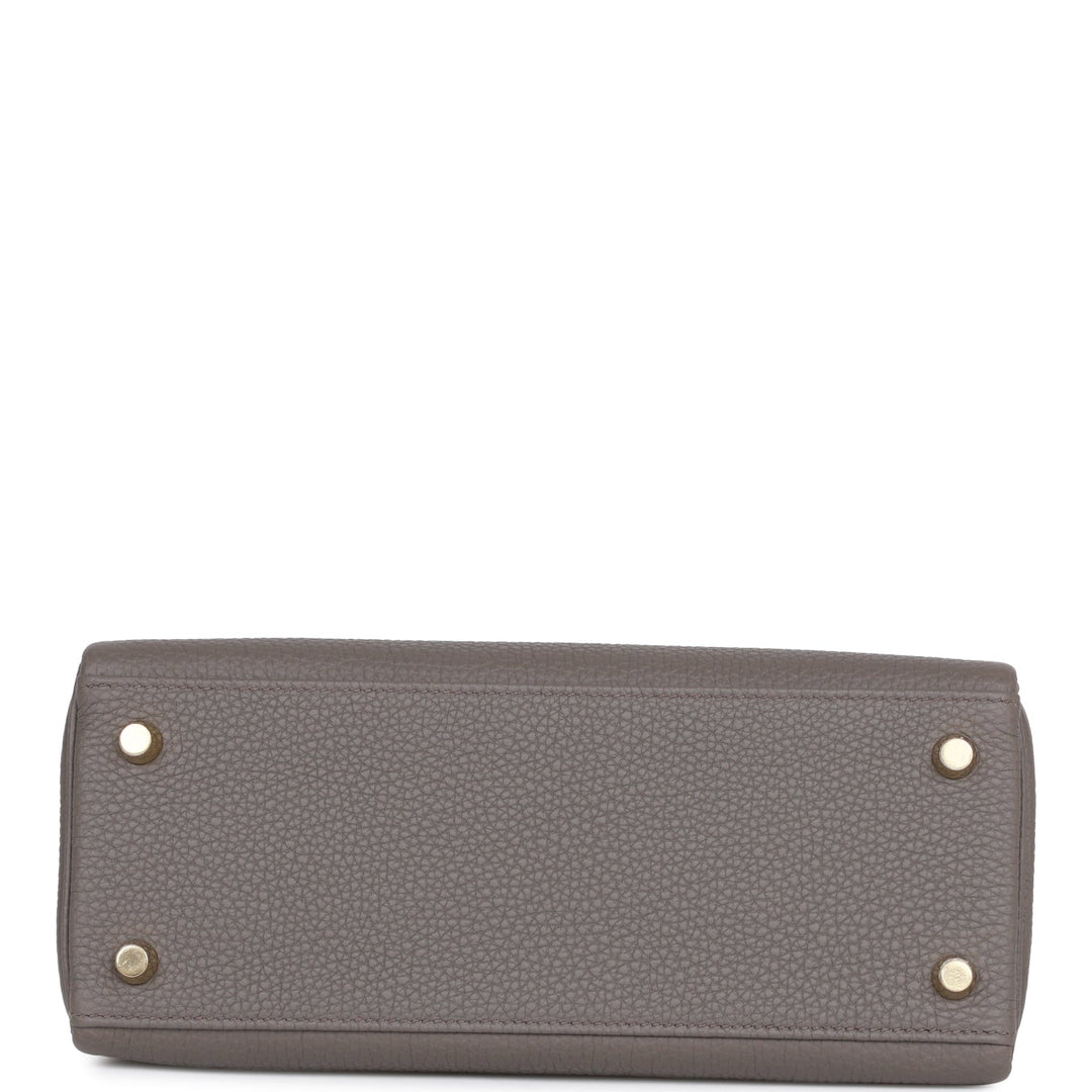 Top quality Hermes Kelly Retourne 25 Etain Togo Gold Hardware