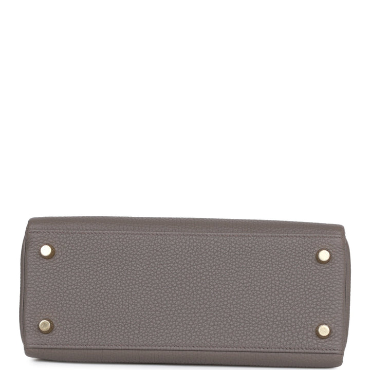 Top quality Hermes Kelly Retourne 25 Etain Togo Gold Hardware