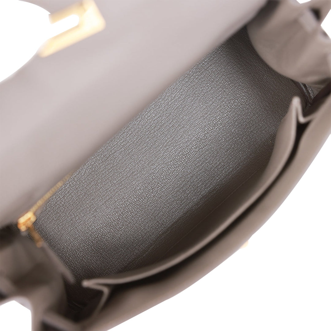 Top quality Hermes Kelly Retourne 25 Etain Togo Gold Hardware