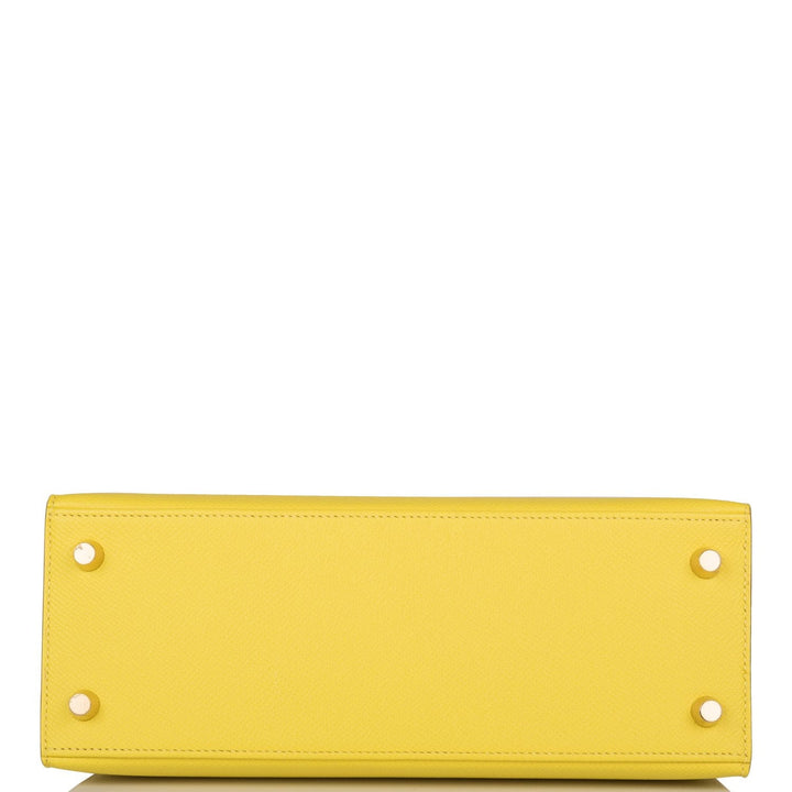 Hermes Kelly 25 Sellier Lime Epsom Gold Hardware