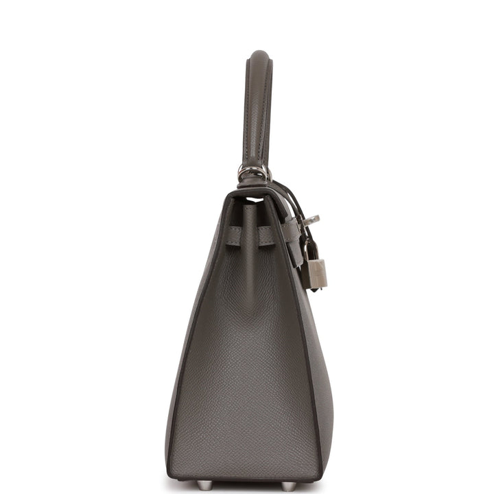 Hermes Kelly 25 Sellier Gris Meyer Epsom Palladium Hardware