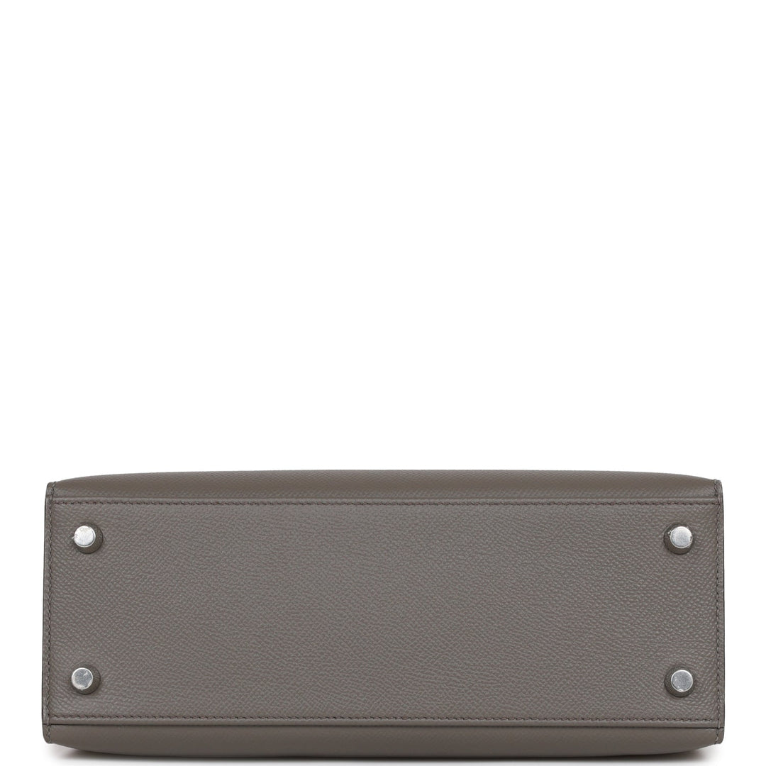 Hermes Kelly 25 Sellier Gris Meyer Epsom Palladium Hardware