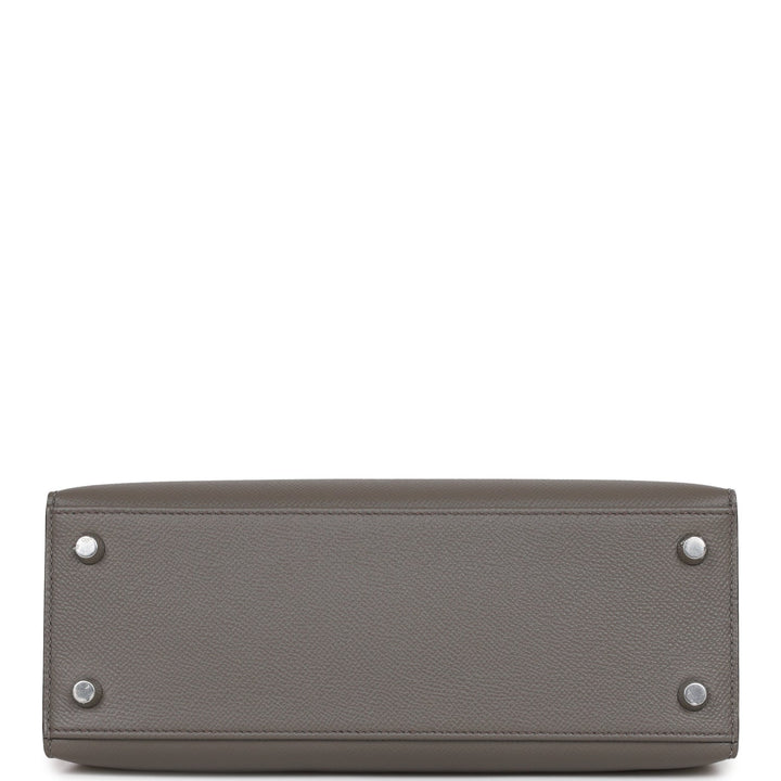 Hermes Kelly 25 Sellier Gris Meyer Epsom Palladium Hardware