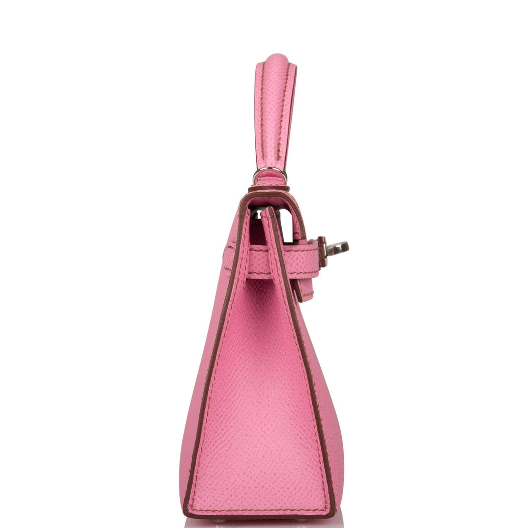 Hermes Kelly 20 Sellier Bubblegum Epsom Palladium Hardware