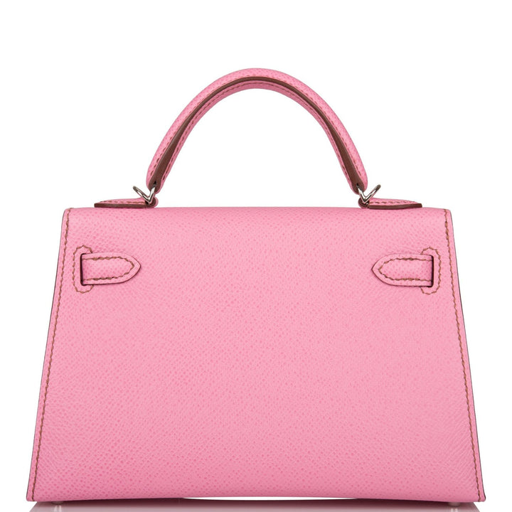 Hermes Kelly 20 Sellier Bubblegum Epsom Palladium Hardware