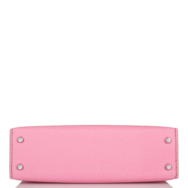 Hermes Kelly 20 Sellier Bubblegum Epsom Palladium Hardware