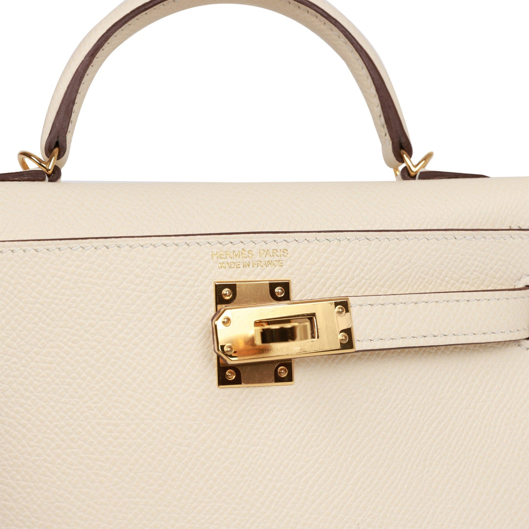 Hermes Kelly 20 Sellier Nata Epsom Gold Hardware
