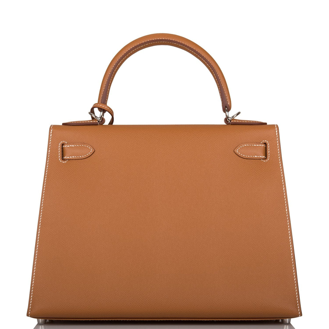Hermes Kelly 28 Sellier Gold Epsom Palladium Hardware