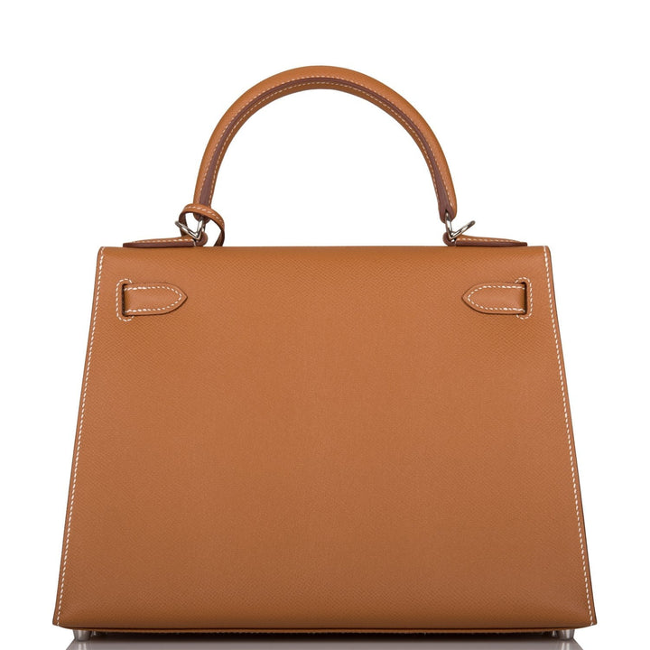 Hermes Kelly 28 Sellier Gold Epsom Palladium Hardware