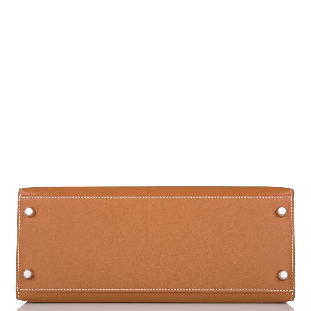 Hermes Kelly 28 Sellier Gold Epsom Palladium Hardware