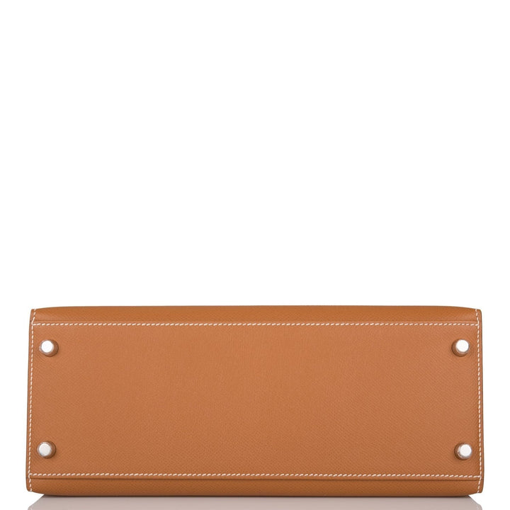Hermes Kelly 28 Sellier Gold Epsom Palladium Hardware