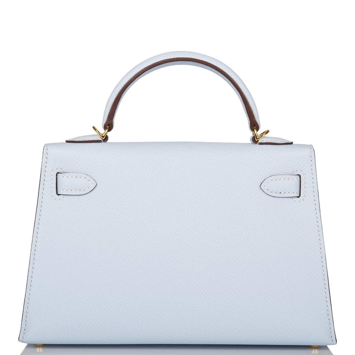Hermes Kelly 20 Sellier Bleu Brume Epsom Gold Hardware