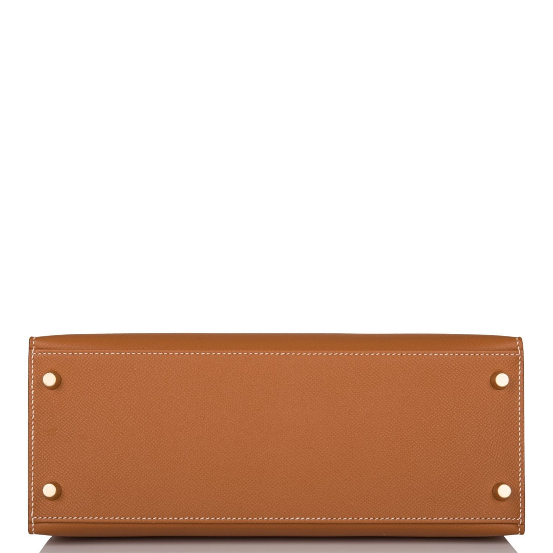 Hermes Kelly 28 Sellier Gold Epsom Gold Hardware